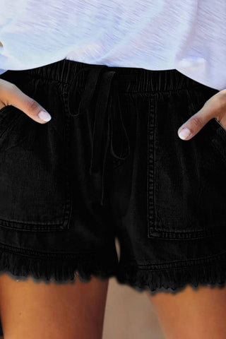 Draw String Denim Shorts