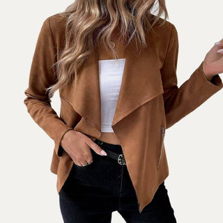 Rust Faux Suede Jacket