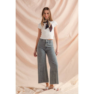 Frayed Hem Denim Pants