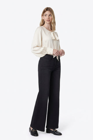Black Wide Leg Jeans with Seam