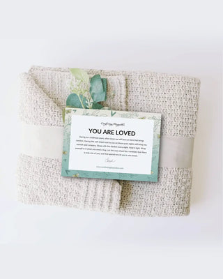 You are Loved Knit Chenille Prayer Shawl Wrap Throw Blanket