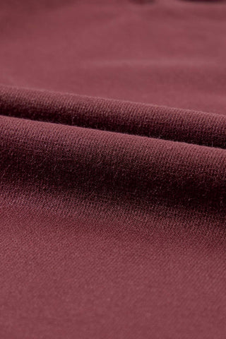 Solid Color 3/4 Sleeve Round Neck Top: Medium Grey / 95%Polyester+5%Elastane / L