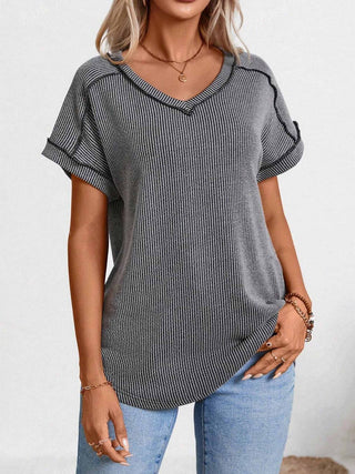 Short Sleeved V-neck Top