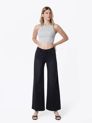 Black Wide Leg Jeans with Seam