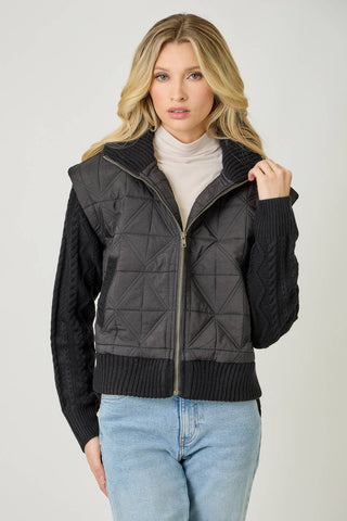 Black Mixed Media Jacket