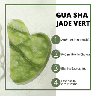 Roller and Gua sha Green Jade Stone Duo