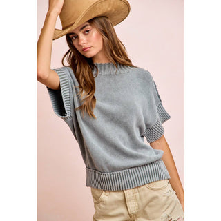 Smoked Grey Ribbed Sweater