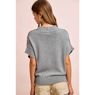 Smoked Grey Ribbed Sweater