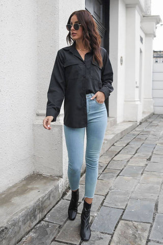 Black Long Sleeve Button Up