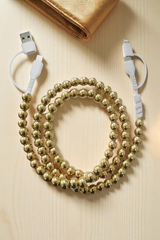 Gold Beaded Cord Phone Charger
