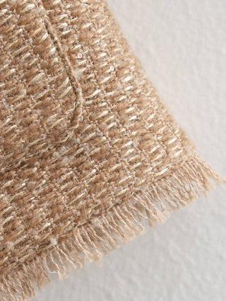 Elegant Vintage Pocket Cropped Jacket: Gold / XS