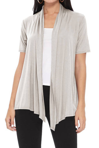 Grey Short Sleeve Cardigan