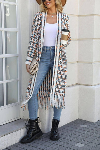 Fringe Knit Duster Cardigan