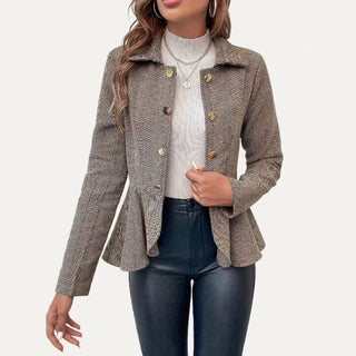 Brown Collared Long Sleeve Blazer