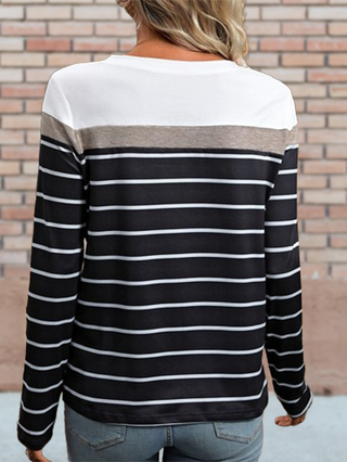 Black and Bronze Stripe Top