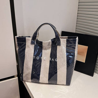Striped Waterproof Tote Bag