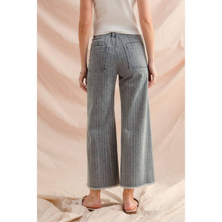 Frayed Hem Denim Pants