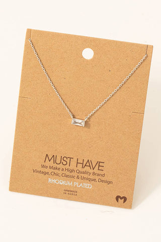 Mini Stud Rhinestone Pendant Necklace: S