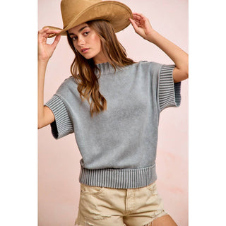 Smoked Grey Ribbed Sweater