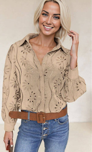 Embroidered Eyelet Blouse