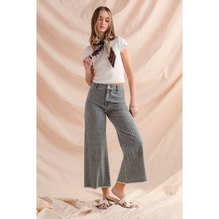 Frayed Hem Denim Pants