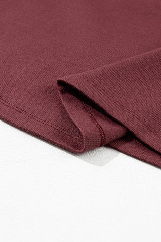 Solid Color 3/4 Sleeve Round Neck Top: Medium Grey / 95%Polyester+5%Elastane / M