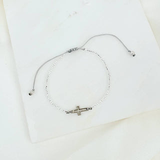 Filled By Faith Bracelet - Seed Bead : Silver / Glass Beads