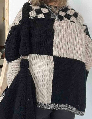 Color Block Checked Cardigan