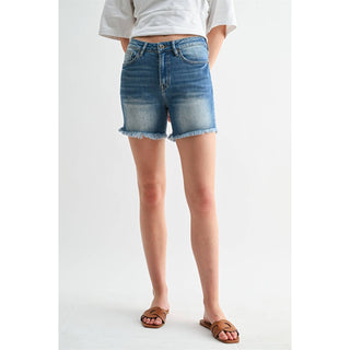 Medium Wash High Rise Shorts