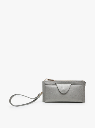 Kyla RFID Wallet w/ Snap Closure: Grey
