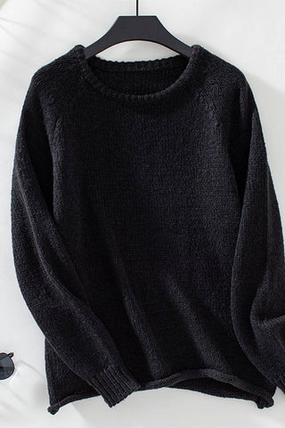 Solid Black Knit Sweater