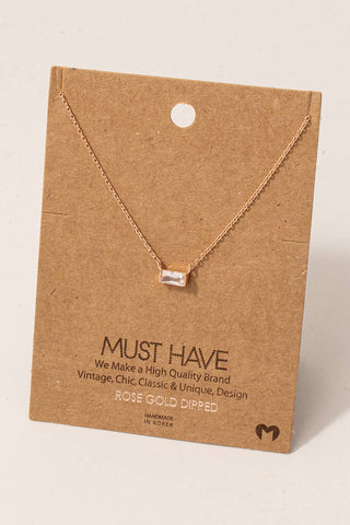 Mini Stud Rhinestone Pendant Necklace: G