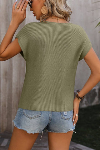 Classic Short Sleeve Knit Sweater