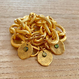 Loud Luxe- glam aluminum gold chain bracelet