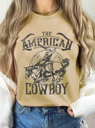 THE AMERICAN COWBOY GRAPHIC TSHIRTS: Tan