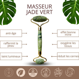 Roller and Gua sha Green Jade Stone Duo