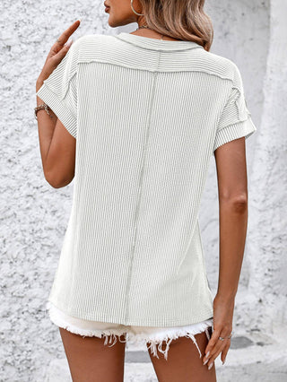 White Casual Knit Top
