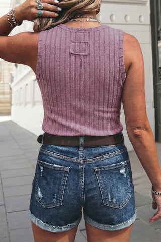 Lavendar Mineral Ribbed Tank Top