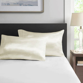 2-Pack Satin Pillowcases, Ivory: King