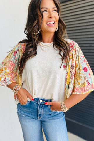 Boho Floral Patchwork Top
