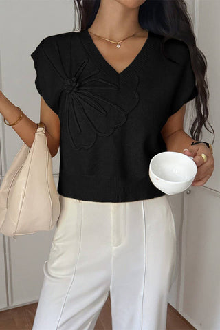 Black Short Sleeve Blouse