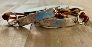 In My Feelings boho link leather bracelet: Medium