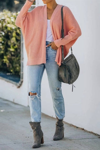 Oversized Open Front Casual Cardigan