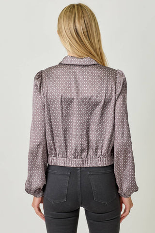 Geo Print Scarf Blouse