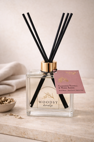 Cashmere Vanilla & Warm Amber Luxury Reed Diffuser