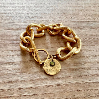 Loud Luxe- glam aluminum gold chain bracelet