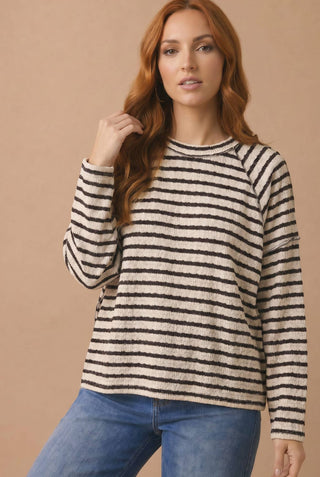 Textured Brown and Ivory Top