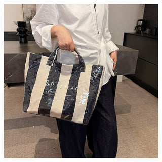 Striped Waterproof Tote Bag