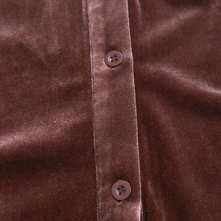 Copper Velvet Button Down Blouse