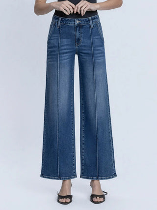 Dark Wash Pintuck Jeans